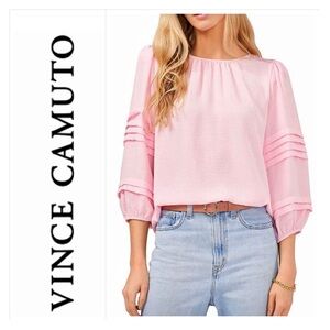 NEW Vince Camuto 3/4 Sleeve Pink Horizon Top